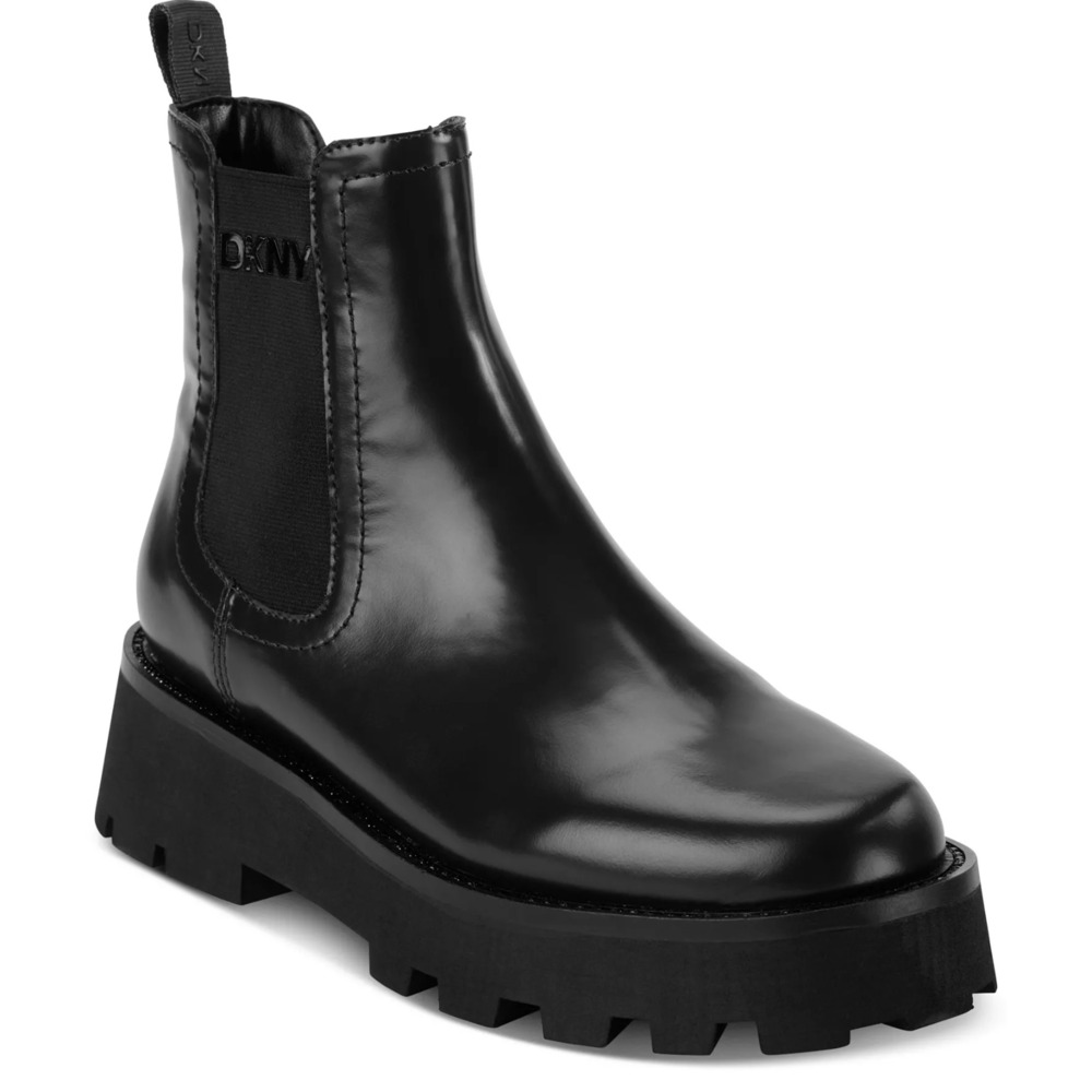 DKNY Women's Senni Chelsea Lug Boots Black Size 7.5 , MSRP: 149$